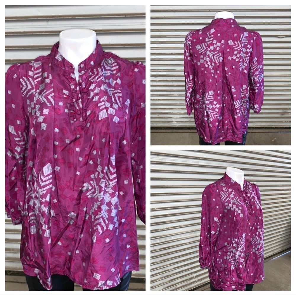 Canyon River Blues 100% silk top